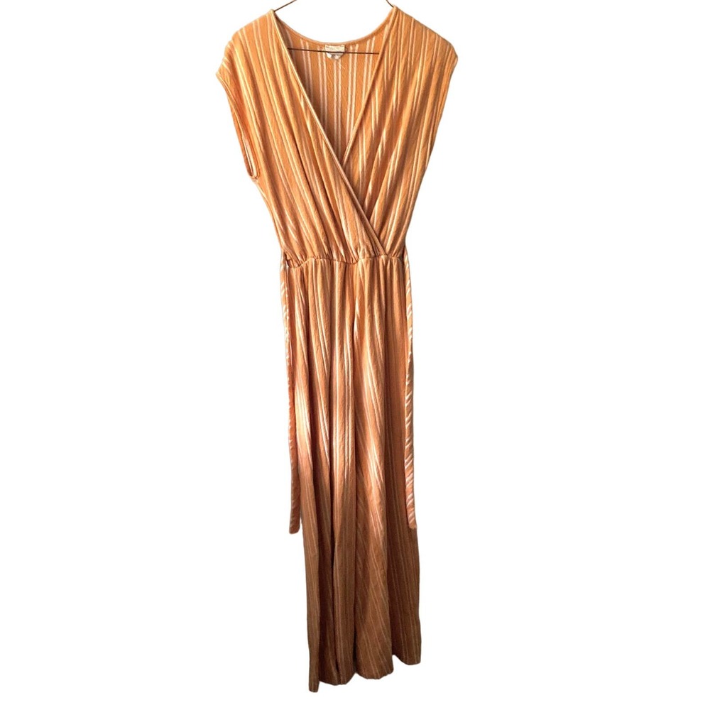 Caution To The Wind Yellow Striped Jumpsuit size Small